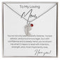 To My Loving Mom | Engraved Baby Feet Necklace with Birthstones
