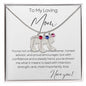 To My Loving Mom | Engraved Baby Feet Necklace with Birthstones