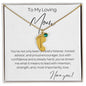 To My Loving Mom | Engraved Baby Feet Necklace with Birthstones