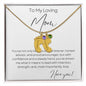 To My Loving Mom | Engraved Baby Feet Necklace with Birthstones
