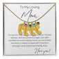 To My Loving Mom | Engraved Baby Feet Necklace with Birthstones