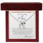 To My Loving Mom | Engraved Baby Feet Necklace with Birthstones