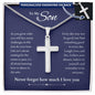 To Son | Personalized Steel Cross Necklace