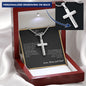 To Son from Mom and Dad | Personalized Steel Cross Necklace