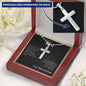 To Son from Mom and Dad | Personalized Steel Cross Necklace