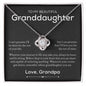 To Granddaughter from Grandpa | Love Knot Necklace