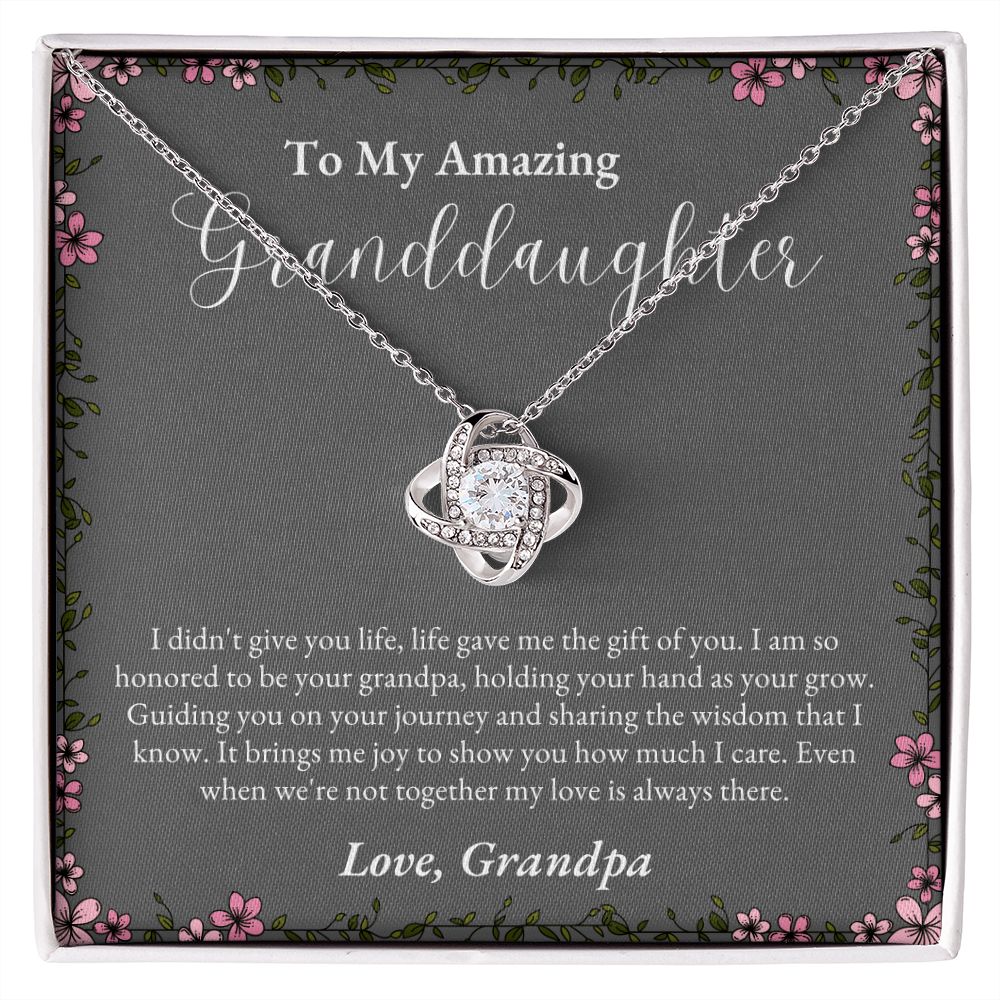 To Granddaughter from Grandpa | Love Knot Necklace