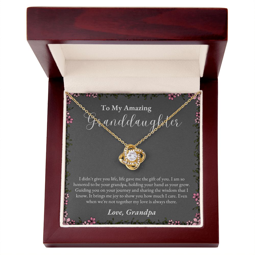 To Granddaughter from Grandpa | Love Knot Necklace