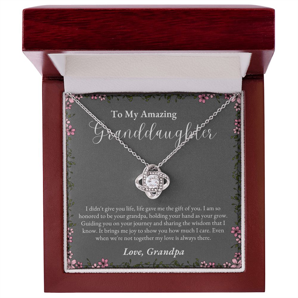 To Granddaughter from Grandpa | Love Knot Necklace