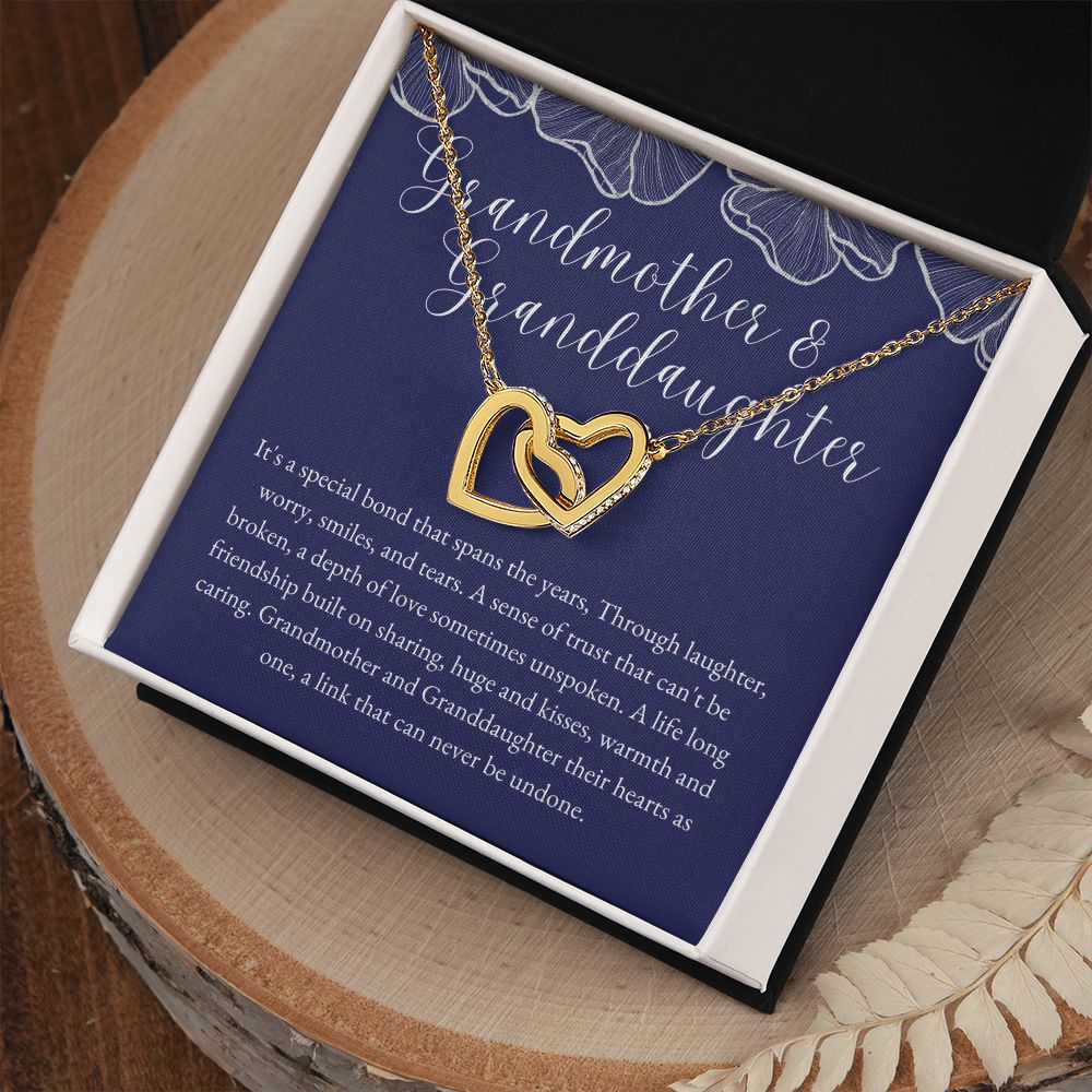 To Granddaughter from Grandmother | Interlocking Hearts Necklace
