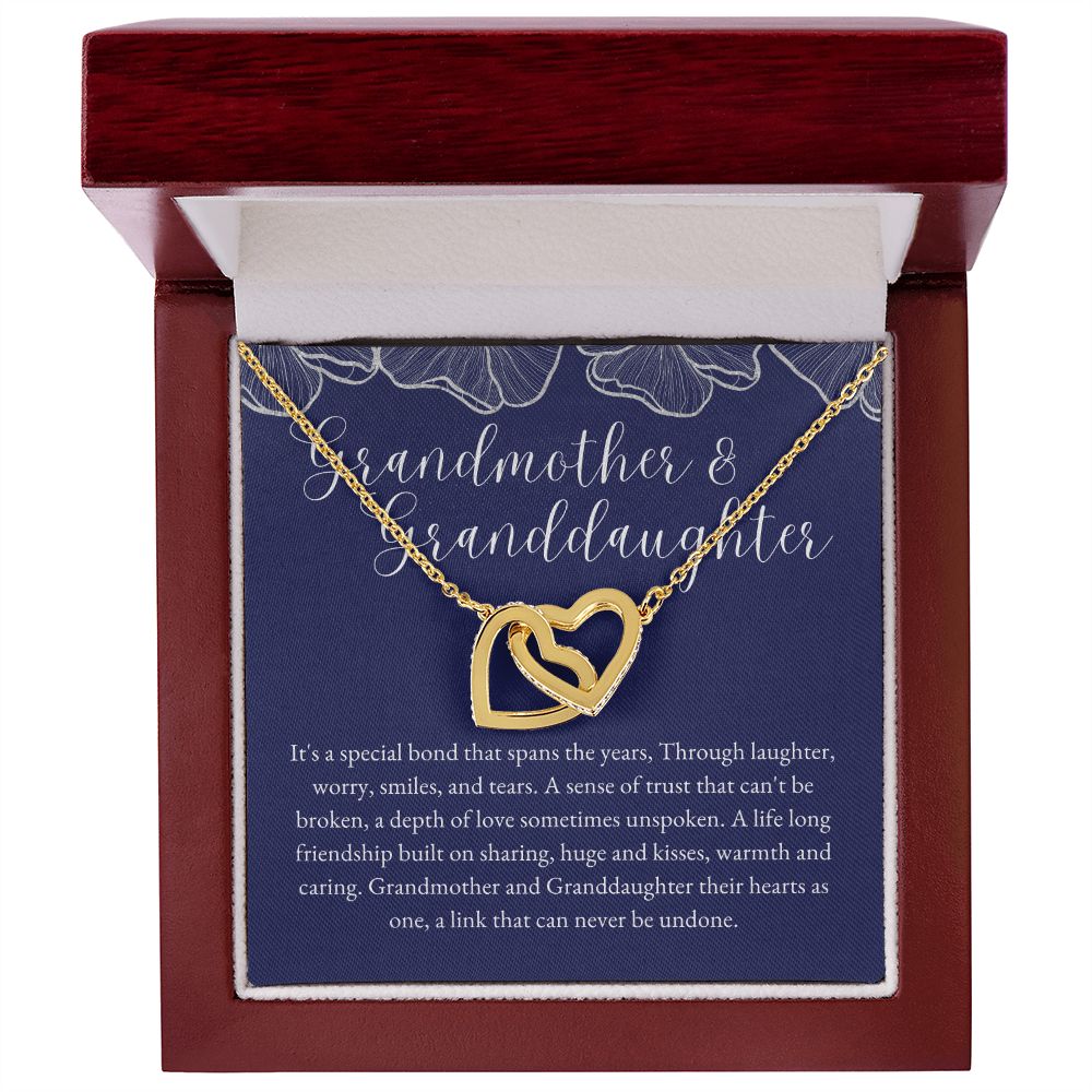 To Granddaughter from Grandmother | Interlocking Hearts Necklace
