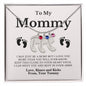 To Mommy, Mom | Engraved Baby Feet Necklace with Birthstones