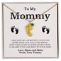 To Mommy, Mom | Engraved Baby Feet Necklace with Birthstones