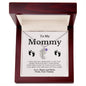 To Mommy, Mom | Engraved Baby Feet Necklace with Birthstones