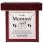To Mommy, Mom | Engraved Baby Feet Necklace with Birthstones
