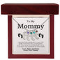To Mommy, Mom | Engraved Baby Feet Necklace with Birthstones