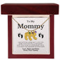 To Mommy, Mom | Engraved Baby Feet Necklace with Birthstones