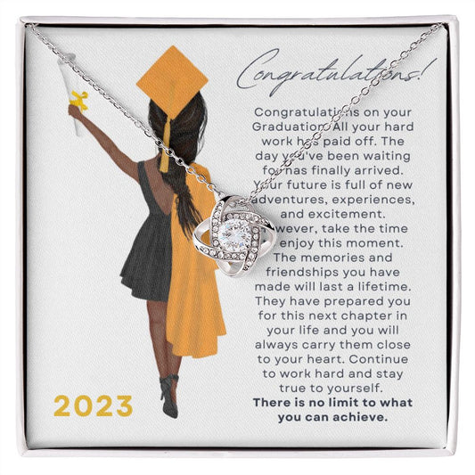 To Daughter or Granddaughter for Graduation with Art | Love Knot Necklace