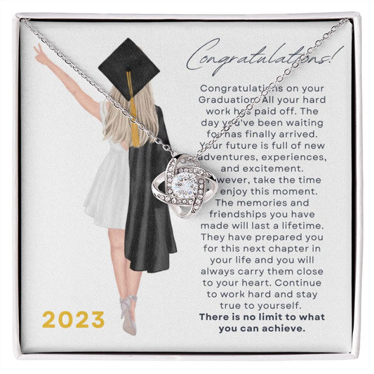 To Daughter or Granddaughter for Graduation with Art | Love Knot Necklace