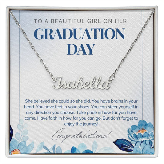 To Daughter, Granddaughter for Graduation | Personalized Name Necklace