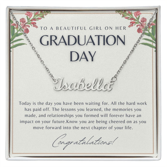 To Daughter, Granddaughter for Graduation | Personalized Name Necklace