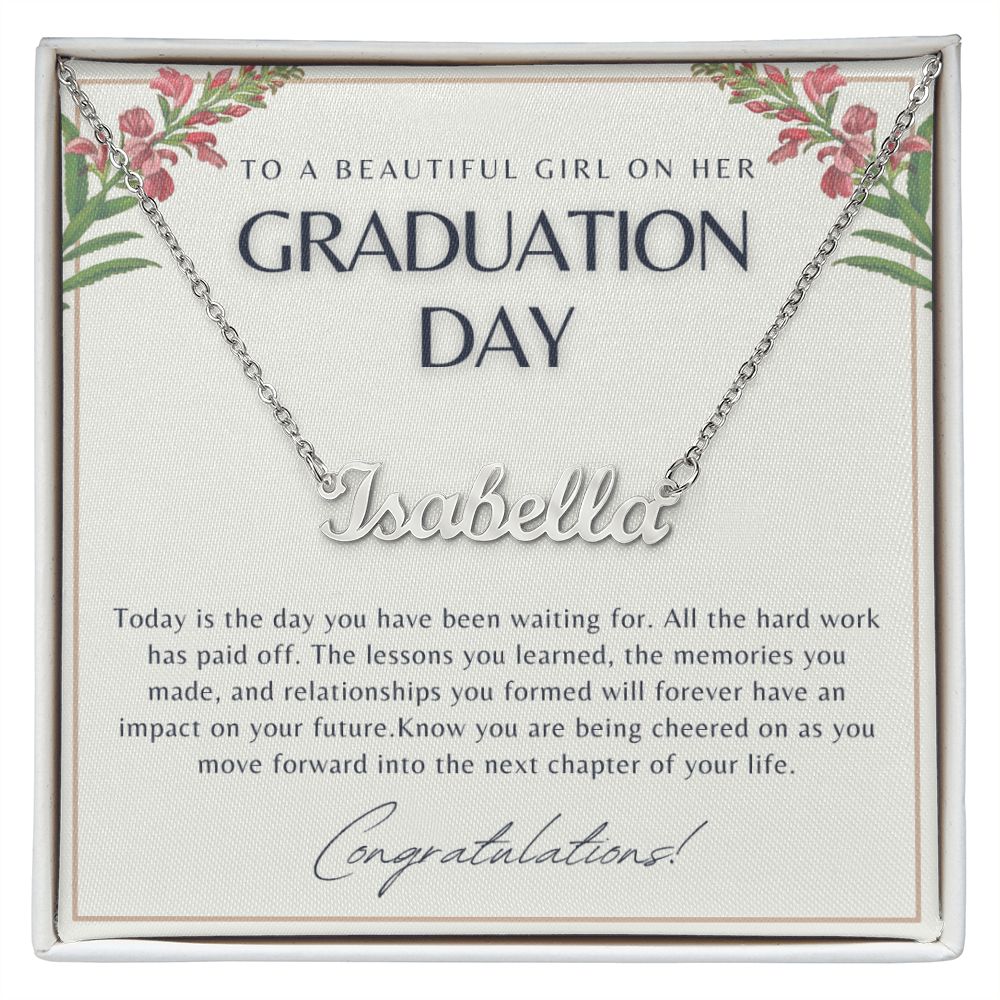 To Daughter, Granddaughter for Graduation | Personalized Name Necklace