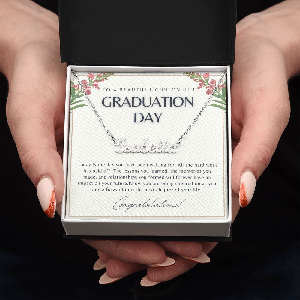 To Daughter, Granddaughter for Graduation | Personalized Name Necklace
