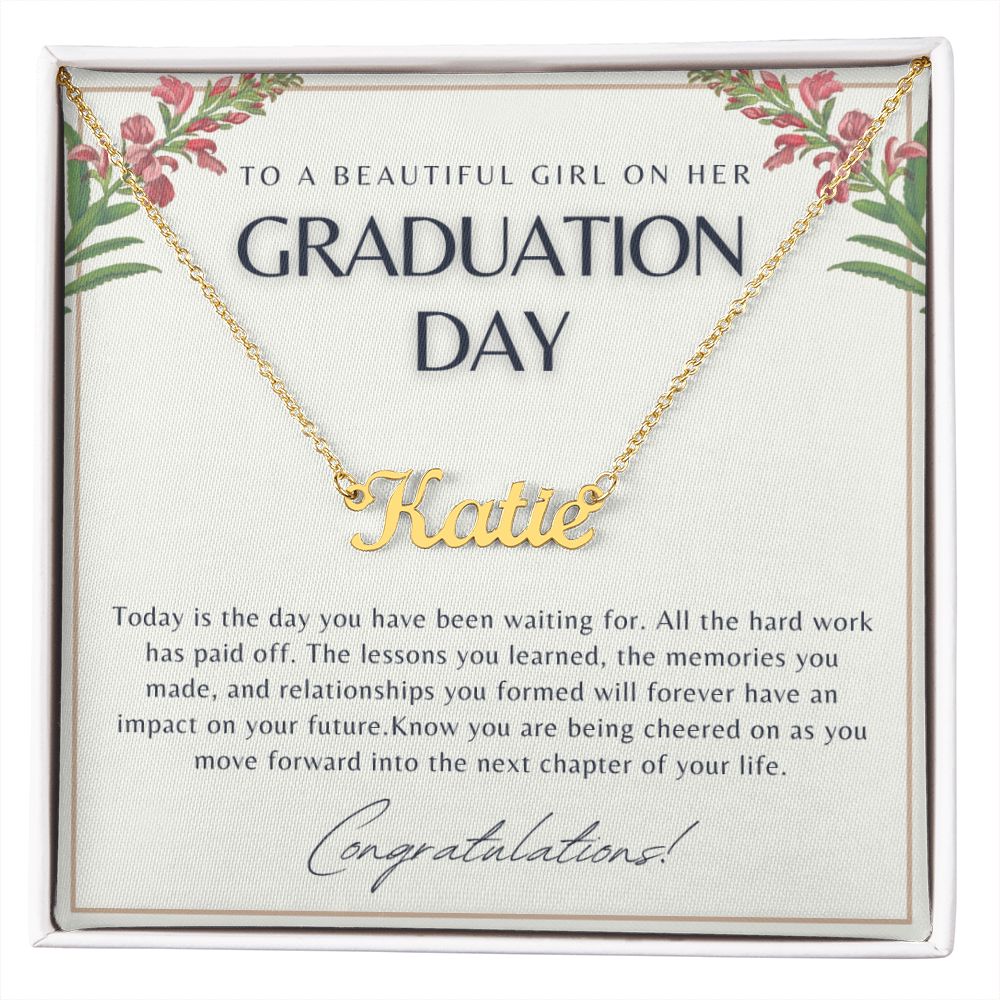 To Daughter, Granddaughter for Graduation | Personalized Name Necklace