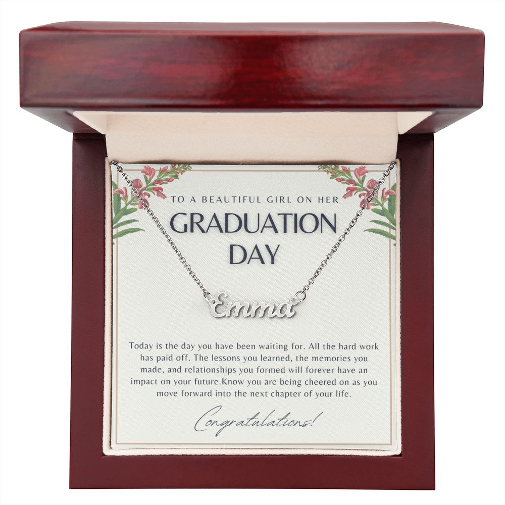 To Daughter, Granddaughter for Graduation | Personalized Name Necklace