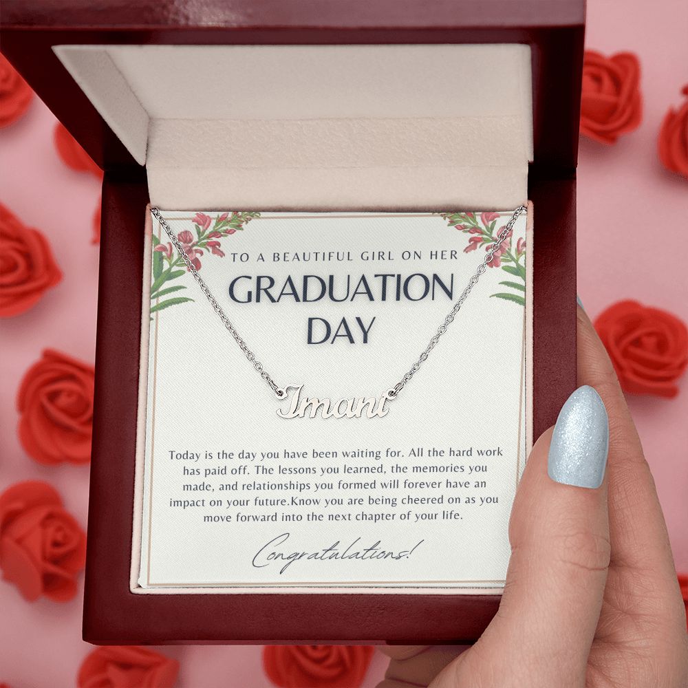 To Daughter, Granddaughter for Graduation | Personalized Name Necklace
