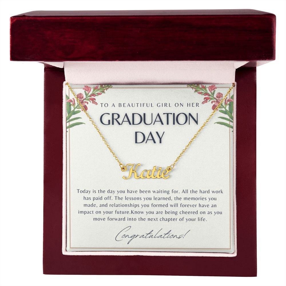 To Daughter, Granddaughter for Graduation | Personalized Name Necklace