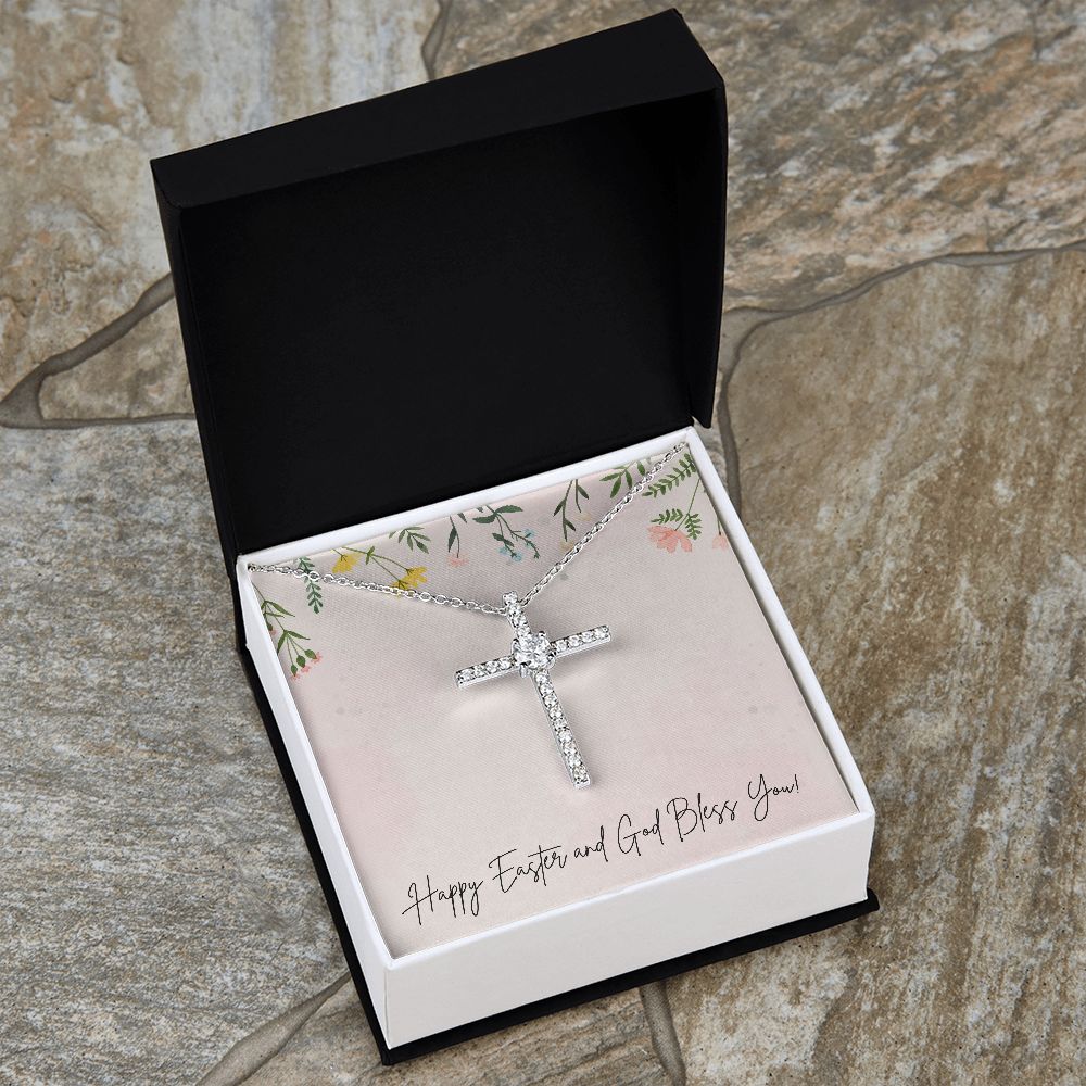 Happy Easter | CZ Cross Necklace