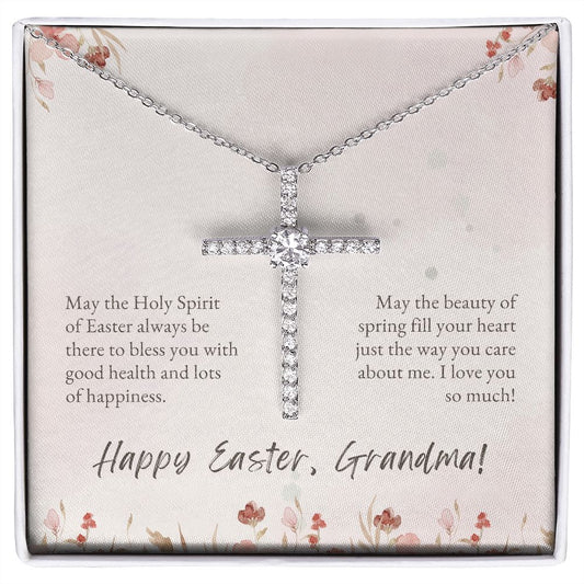 To Grandma for Easter | CZ Cross Necklace