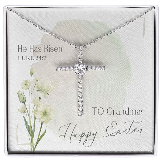 To Grandma for Easter | CZ Cross Necklace