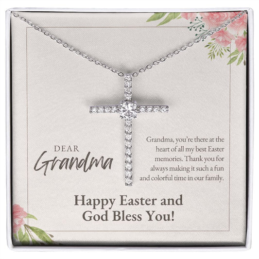 To Grandma for Easter | CZ Cross Necklace