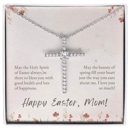 To Mom for Easter | CZ Cross Necklace