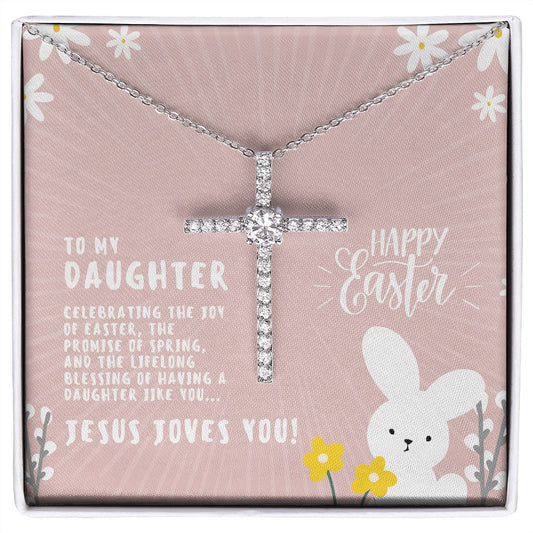 To Daughter for Easter | CZ Cross Necklace