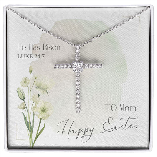 To Mom for Easter | CZ Cross Necklace