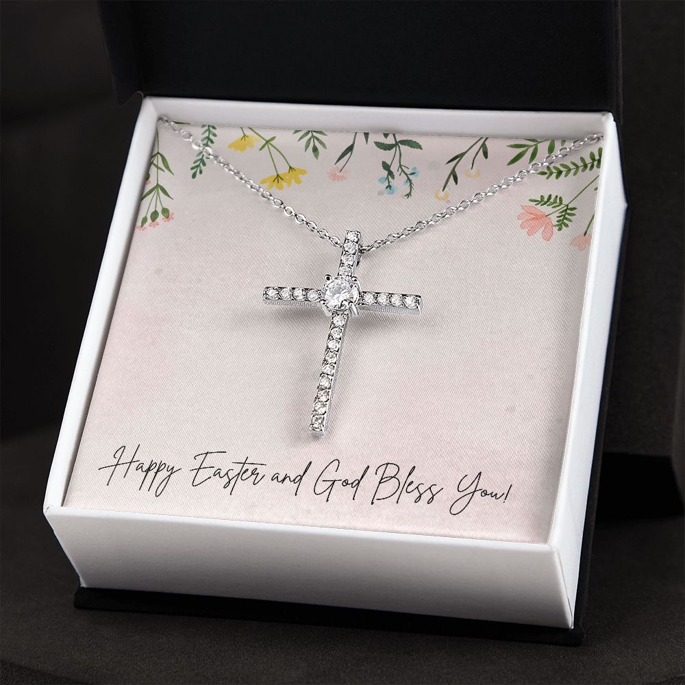 Happy Easter | CZ Cross Necklace