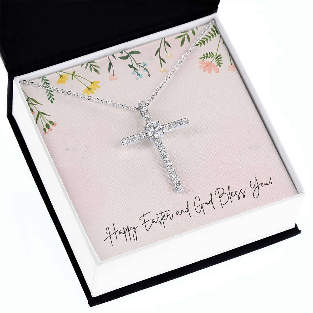 Happy Easter | CZ Cross Necklace