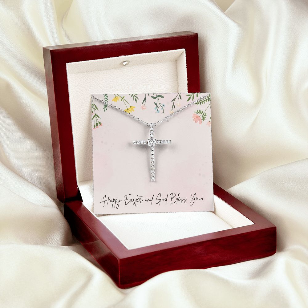 Happy Easter | CZ Cross Necklace