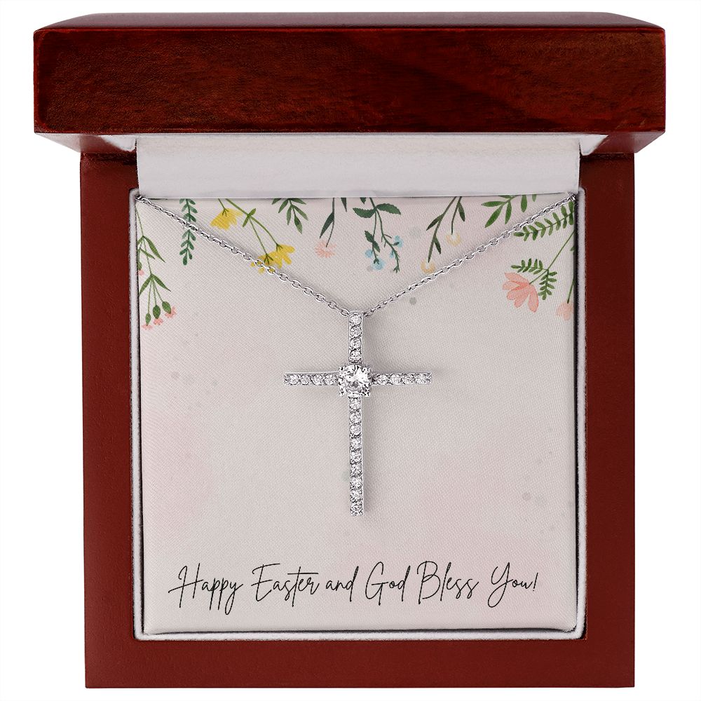 Happy Easter | CZ Cross Necklace