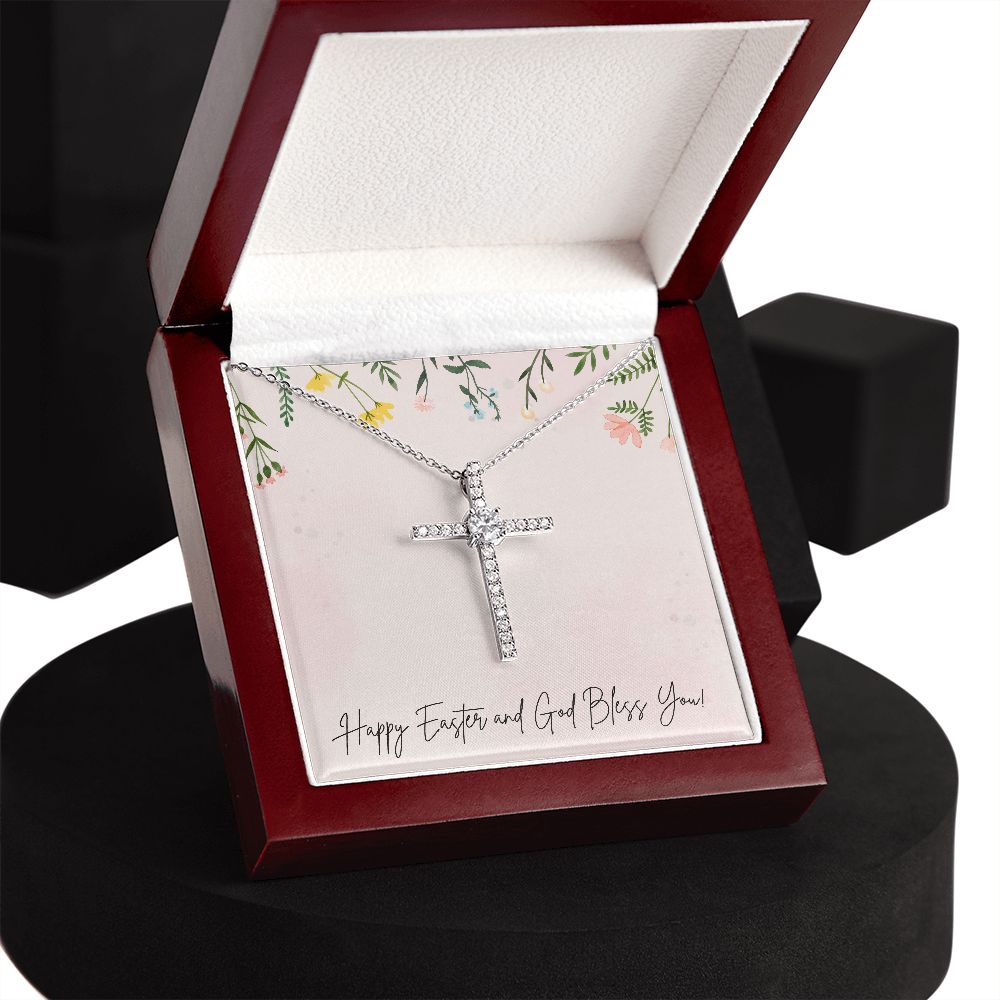 Happy Easter | CZ Cross Necklace