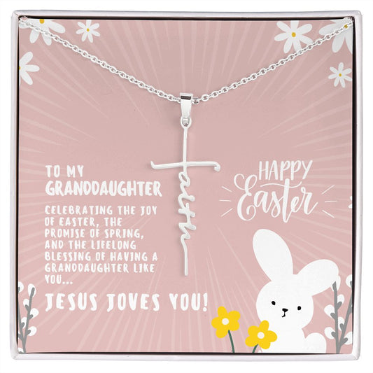 To Granddaughter for Easter | Faith Cross Necklace