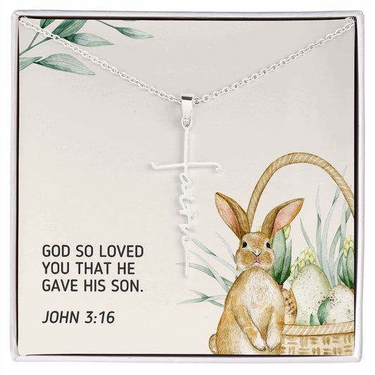 Easter, John 3 16 | Faith Cross Necklace