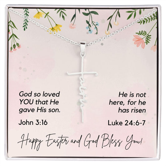 John and Luke Verse, Easter | Faith Cross Necklace