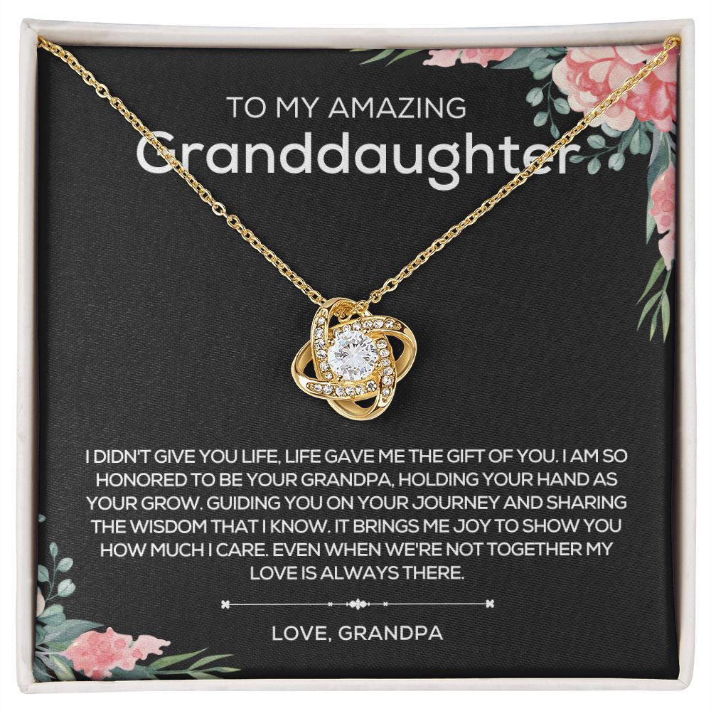 To Granddaughter from Grandpa | Love Knot Necklace