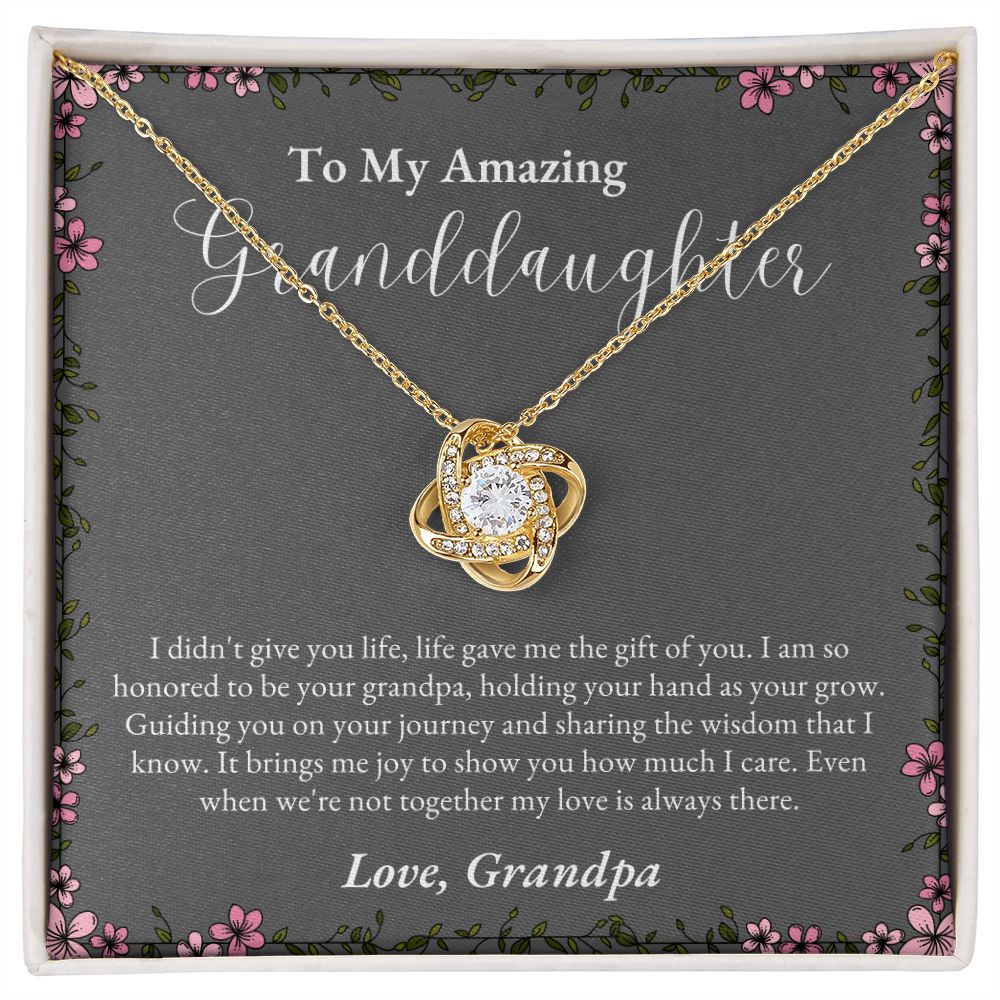To Granddaughter from Grandpa | Love Knot Necklace