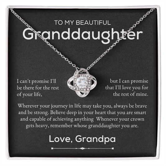 To Granddaughter from Grandpa | Love Knot Necklace