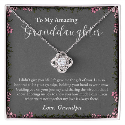 To Granddaughter from Grandpa | Love Knot Necklace